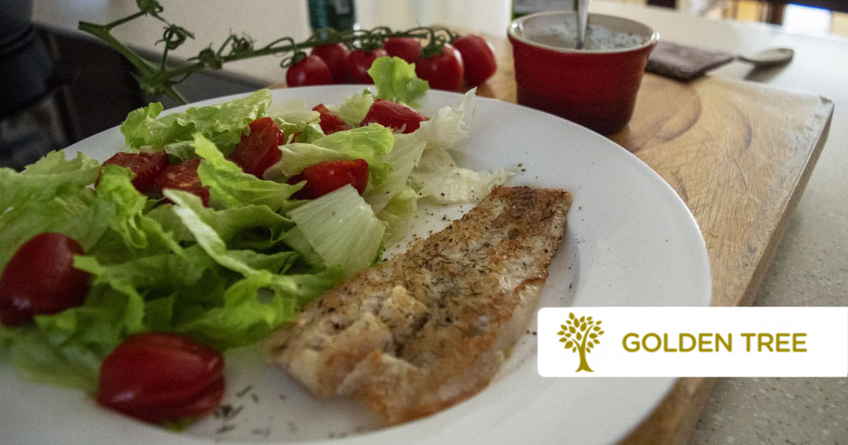 Pangasiusfilet in cremiger Soße mit frischem Salat